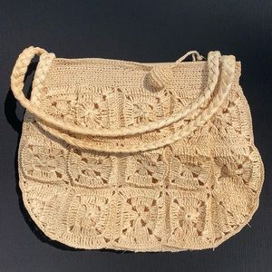 🌹3/$35 Crochet straw bag with a zipper